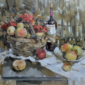 Painting for sale online - Autumn with Pirosmani