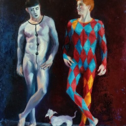 Painting for sale online - Pierrot and Harlequin