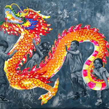 Painting for sale online - Chinese lanterns Dragon