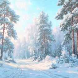 Painting for sale online - Winter in the forest