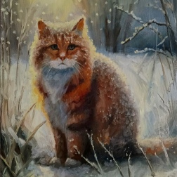 Painting for sale online - Грустный кот