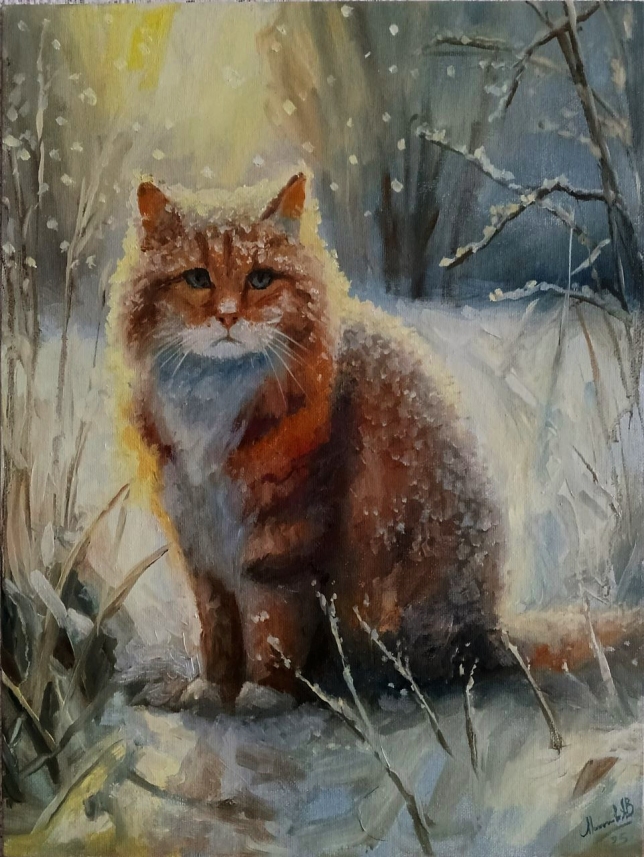 Painting for sale online - Sad cat