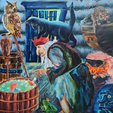 Painting for sale online - In the old womans hut