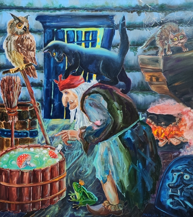 Painting for sale online - In the old womans hut