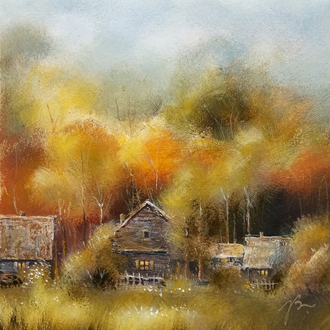 Painting for sale online - Autumn village