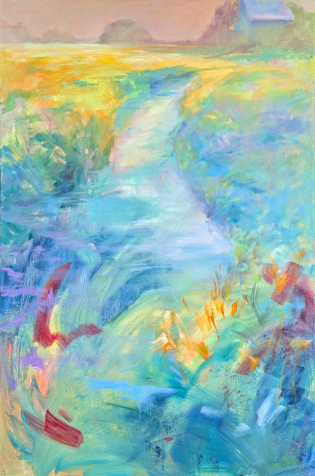 Painting for sale online - House across the stream