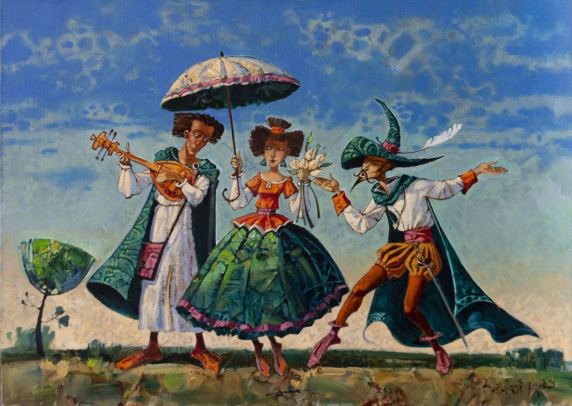 Painting for sale online - Two under an umbrella