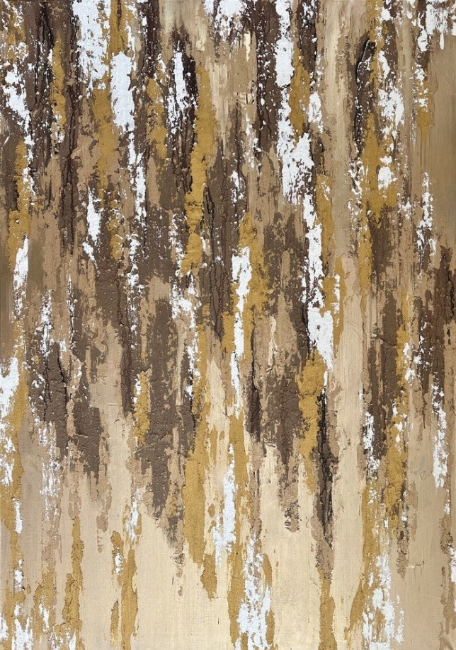 Painting for sale online - Large textured abstraction in brown and gold tones