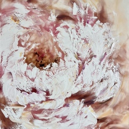 Painting for sale online - Gorgeous snow-white peony