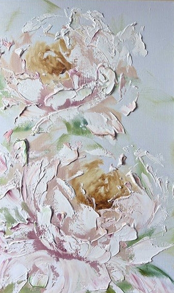 Painting for sale online - Delicate peonies