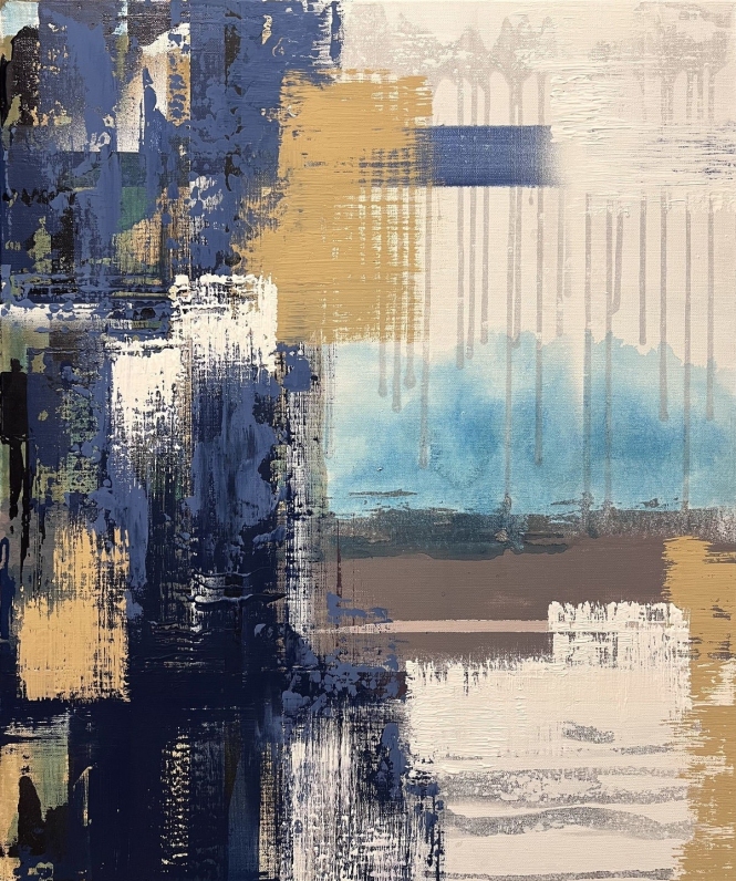 Painting for sale online - Abstraction with blue and blue accents