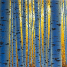 Painting for sale online - Autumn birch grove