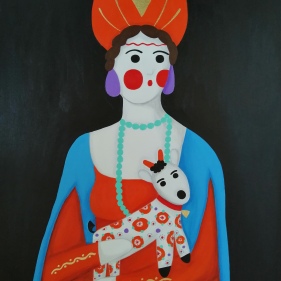 Painting for sale online - The Lady with the Goat