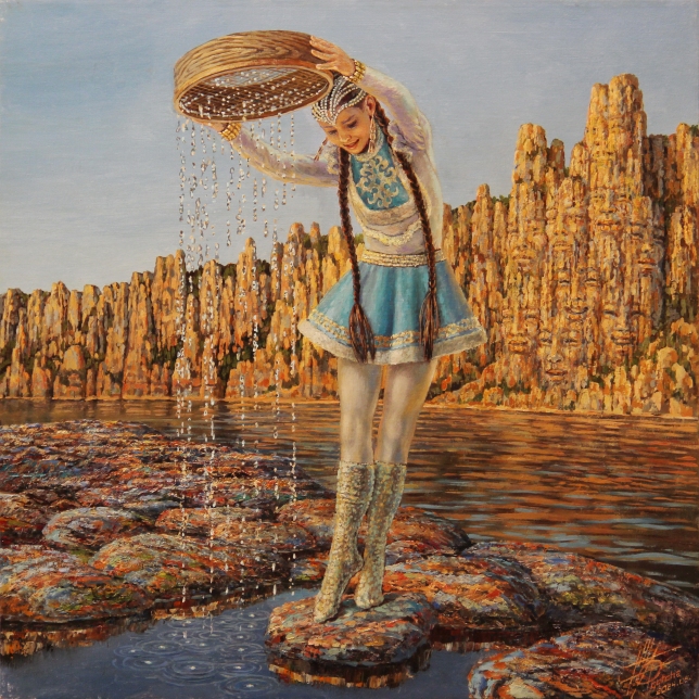 Painting for sale online - The Foolish Daughter-in-Law, a Yakut Fairy Tale