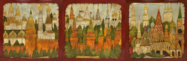 Painting for sale online - Triptych, Kremlin