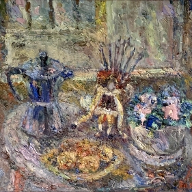 Painting for sale online - December violets