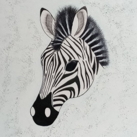Painting for sale online - Graphic Zebra Portrait