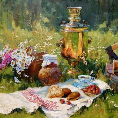 Painting for sale online - Strawberry tea