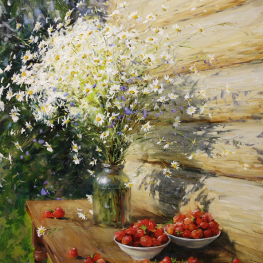 Painting for sale online - Still life with strawberries