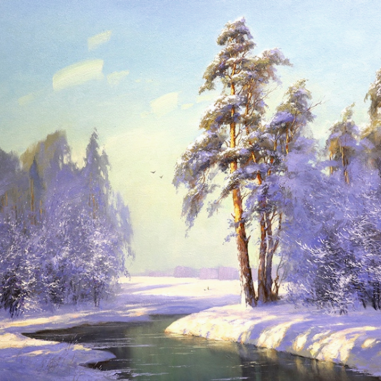 Painting for sale online - On the first snow.