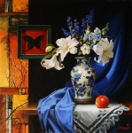 Painting for sale online - White on blue