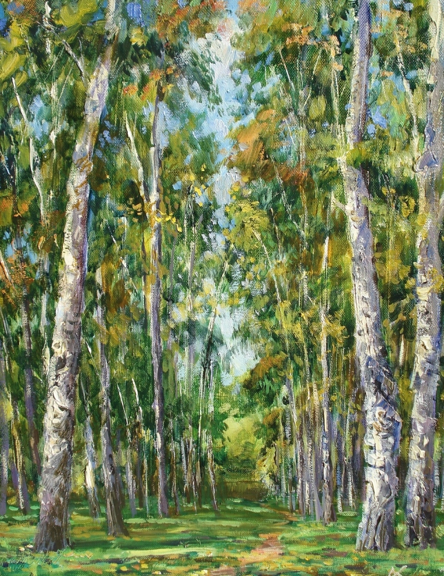 Painting for sale online - Birch grove in Izmailovo