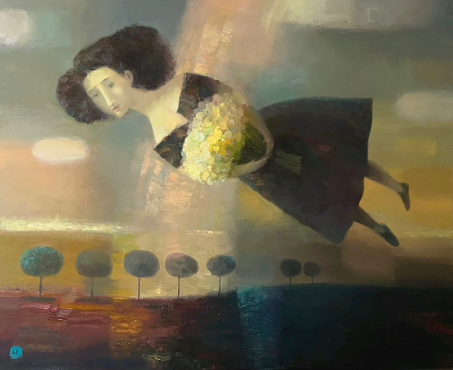 Painting for sale online - Flight over the fields