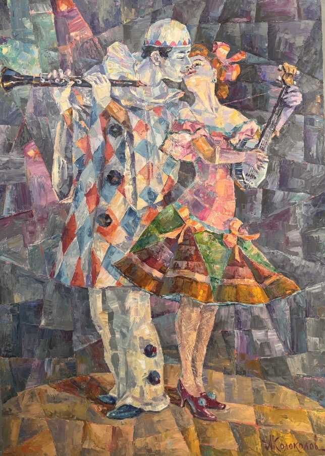 Painting for sale online - Duet - banjo and clarinet