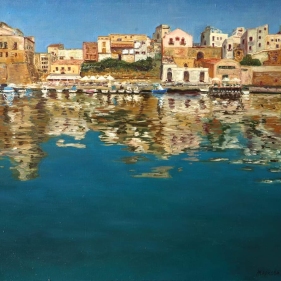Painting for sale online - The old town of Castellammare del Golfo, Sicily