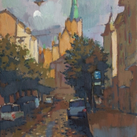 Painting for sale online - Gertrudes Street, Riga