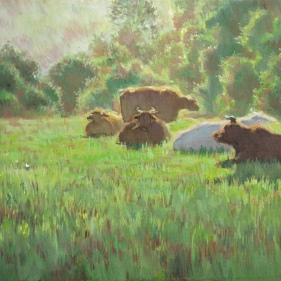 Painting for sale online - The cows are resting