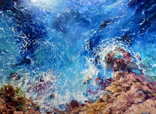 Painting for sale online - Rocky surf