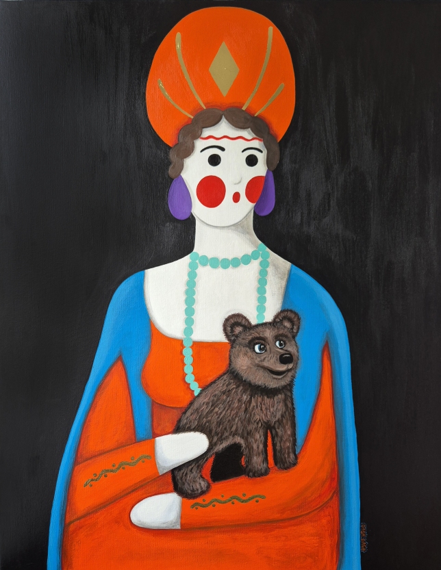 Painting for sale online - The Lady with the Teddy Bear