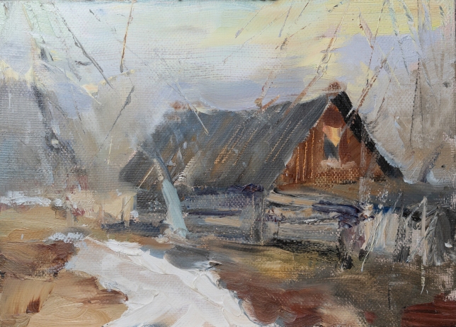 Painting for sale online - April in the village