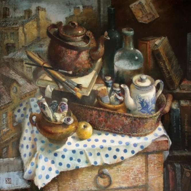 Painting for sale online - In the workshop