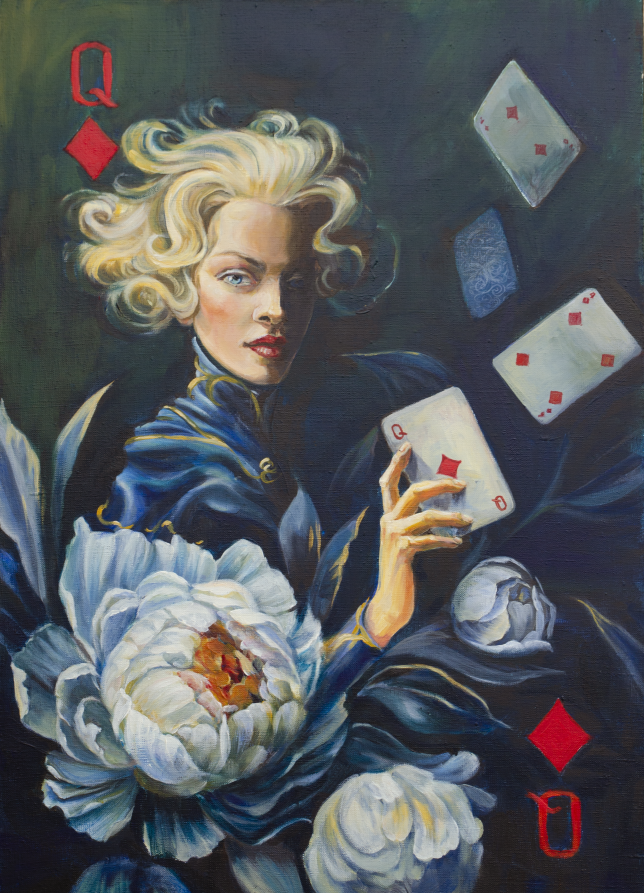 Painting for sale online - Queen of Diamonds