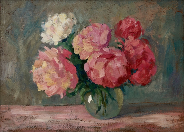 Painting for sale online - Peonies in a round vase