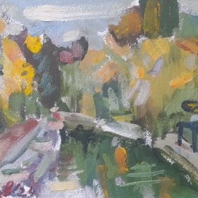 Painting for sale online - Salgir Embankment