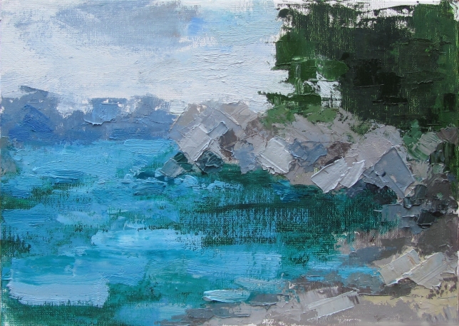 Painting for sale online - Dam stones