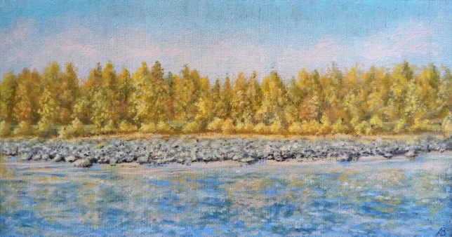 Painting for sale online - Cold Waters of Katun River