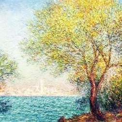 Painting for sale online - Antibes in the Morning. Free copy of Claude Monet's painting 