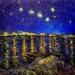 Painting for sale online - Starry Night Over the Rhone. Free copy of Van Gogh's painting 