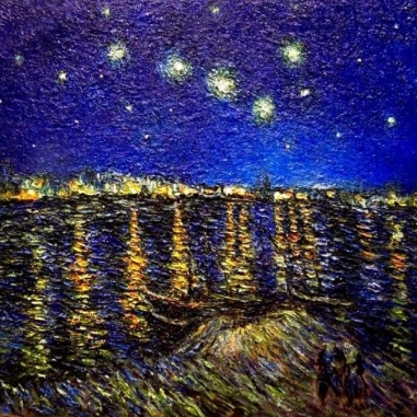 Painting for sale online - Starry Night Over the Rhone. Free copy of Van Gogh's painting 