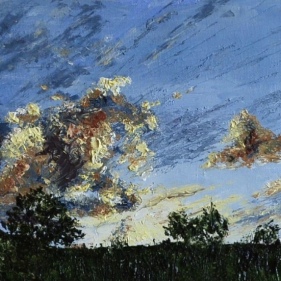 Painting for sale online - Clouds at the sunset