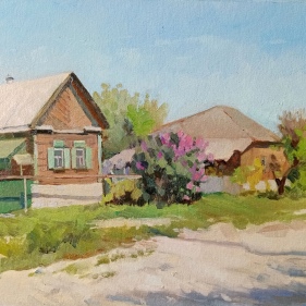 Painting for sale online - A sunny day on Dubovka Street
