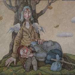 Painting for sale online - Travelers. Where you go, I go too