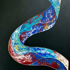 Painting for sale online - Diptych, Stream