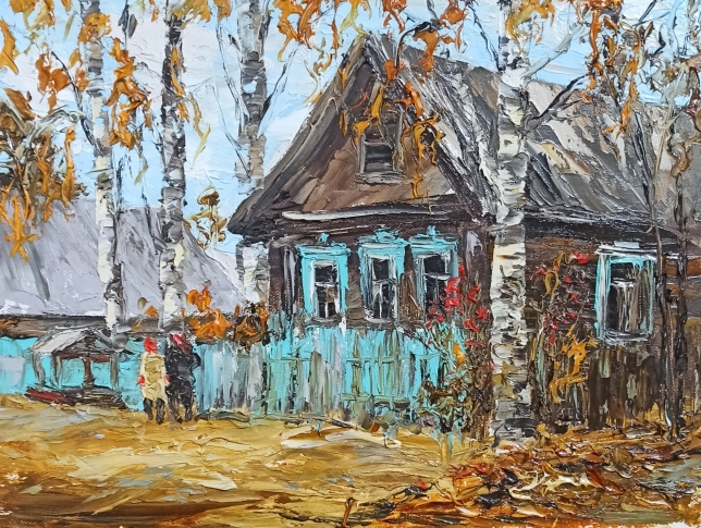 Painting for sale online - Village street