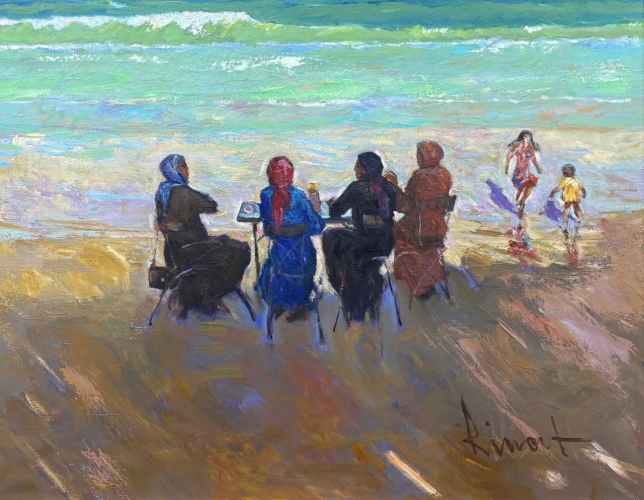 Painting for sale online - Arab women on the shore
