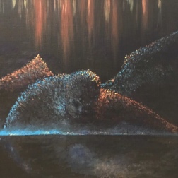Painting for sale online - A fallen angel seeing his reflection for the first time